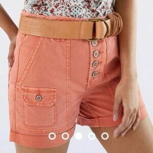 Pilcro Anthropologie The‎ Wanderer Utility Short Melon Button Fly Size 32